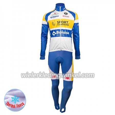 Set Fietsshirt Lange Mouw + Lange Koersbroek 2018 Sport Vlaanderen-Baloise N001 Winter Thermal Fleece